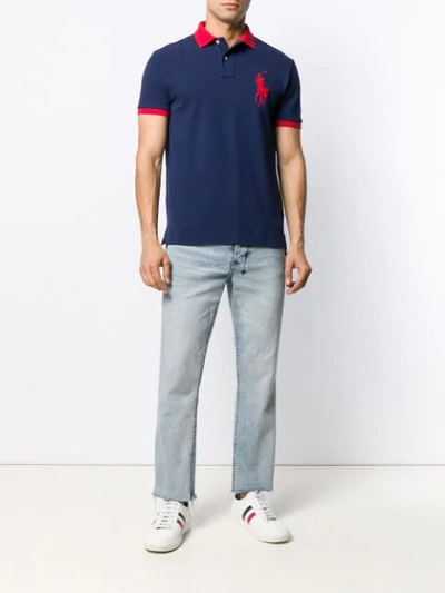 Shop Polo Ralph Lauren Custom Slim Fit Mesh Polo Shirt In Blue