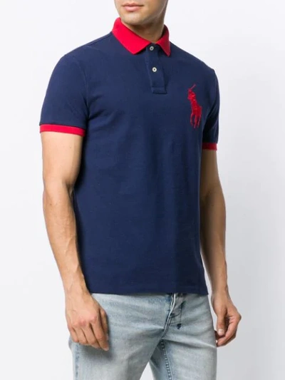 Shop Polo Ralph Lauren Custom Slim Fit Mesh Polo Shirt In Blue