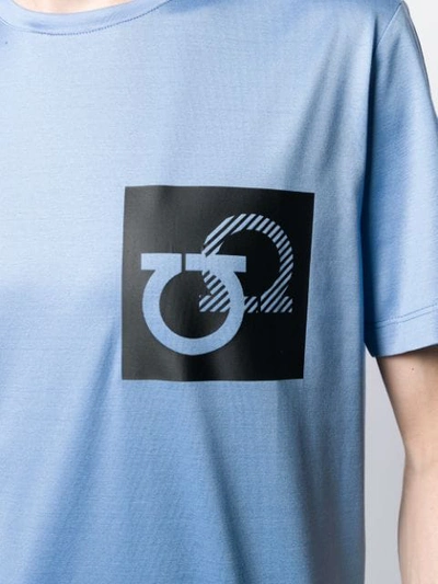 Shop Ferragamo Logo Short-sleeve T-shirt In Blue