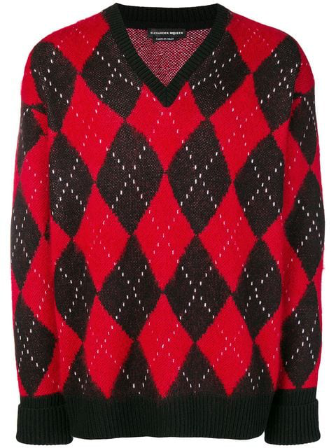 Alexander Mcqueen Oversized Argyle Wool 