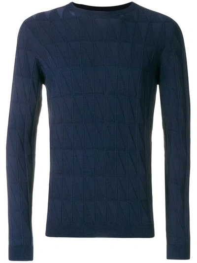 Shop Giorgio Armani Perfectly Fitted Sweater In Blue