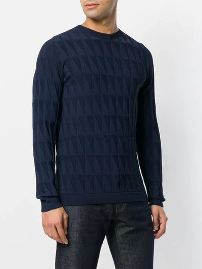 Shop Giorgio Armani Perfectly Fitted Sweater In Blue