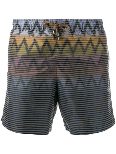 Shop Missoni Zigzag Swimming Shorts - Blue