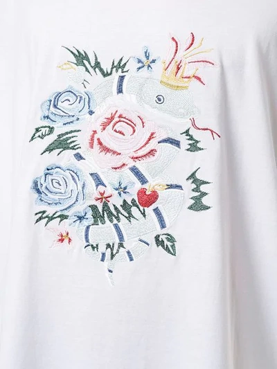 A(LEFRUDE)E 刺绣T恤 - 白色