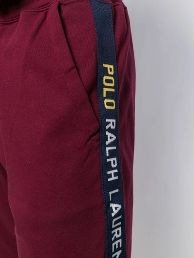 Shop Polo Ralph Lauren Side Logo Stripe Track Shorts In 003 Red