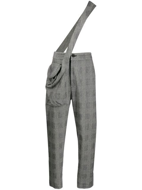 black dungaree trousers