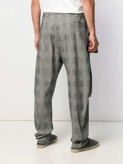 Shop Chalayan Checked Dungaree Trousers In Black