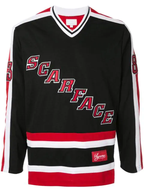 supreme scarface hockey jersey black