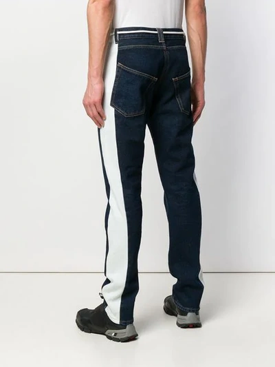 Shop Off-white Drawstring Slim-fit Jeans In Blue