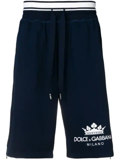 DOLCE & GABBANA LOGO运动短裤 - 蓝色