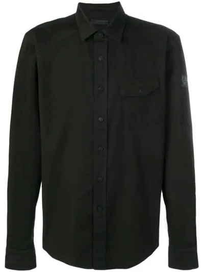 Shop Belstaff Angled Pocket Shirt In Black