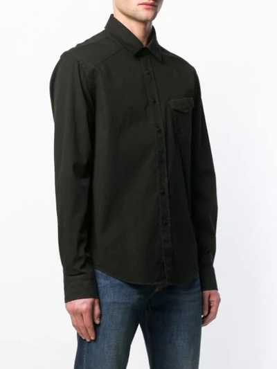 Shop Belstaff Angled Pocket Shirt In Black