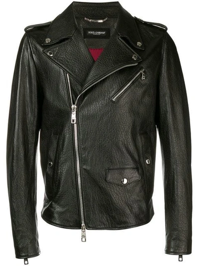 Shop Dolce & Gabbana Biker Jacket In Black