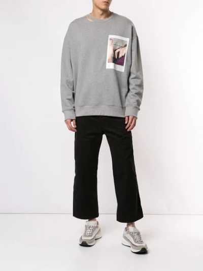 Shop N°21 Polaroid Picture Sweater In Grey