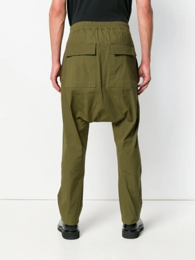 Shop Rick Owens Drop-crotch Trousers - Green