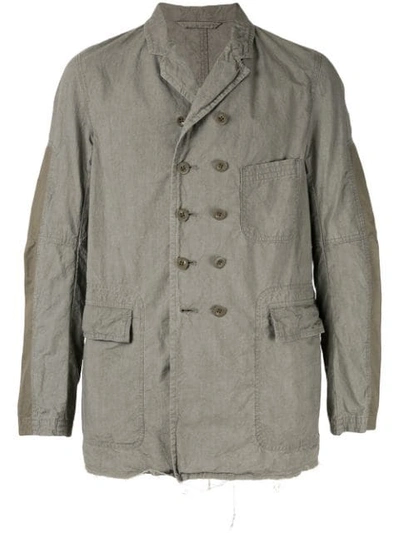 Shop The Viridi-anne Double Breasted Military Jacket In Grey