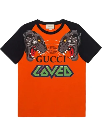 Gucci Tiger And Logo-print T-shirt In ModeSens