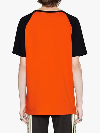 Shop Gucci Oversize T-shirt With Tigers In Orange