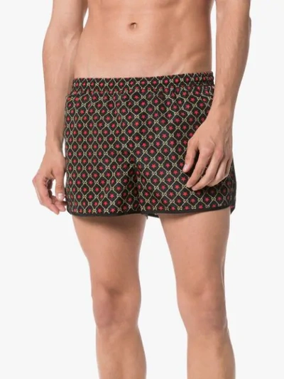 Shop Gucci Gg Star Print Swim Shorts In Black
