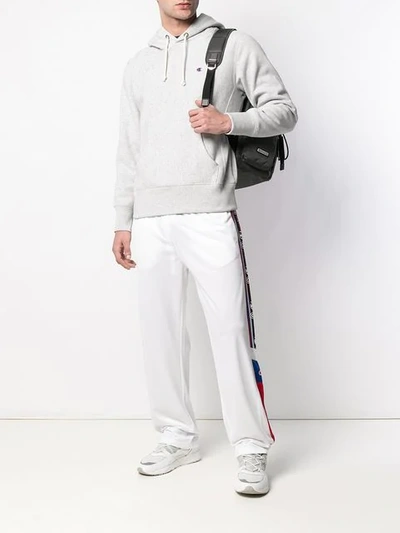 Shop Champion Logo Panelled Track Trousers In Ww001 Wht Htr Bai