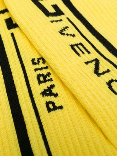 Shop Givenchy Logo Socks In Yellow