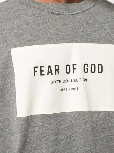 Shop Fear Of God Logo Print T In 034 Heather Grey
