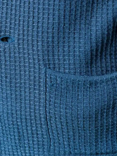 ROBERTO COLLINA 纹理针织西装夹克开衫 - 蓝色