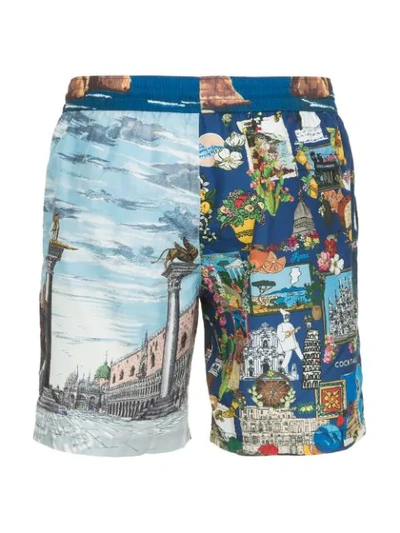 Shop Dolce & Gabbana Capri Print Drawstring Swim-shorts - Multicolour