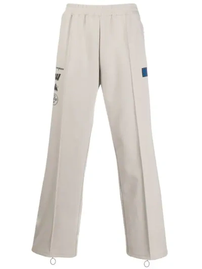 Shop Off-white Logo Stripe Track Pants In Neutrals