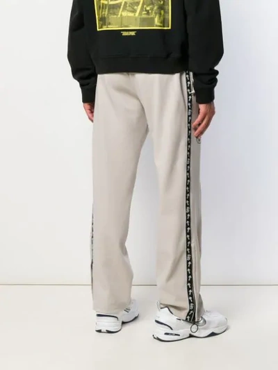 Shop Off-white Logo Stripe Track Pants In Neutrals