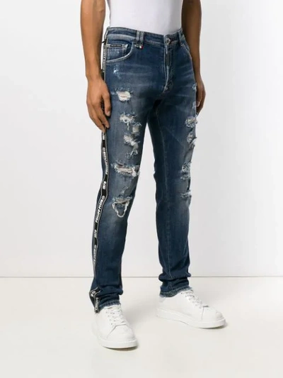 Shop Philipp Plein Distressed Skinny Jeans In 14kb Brooklyn