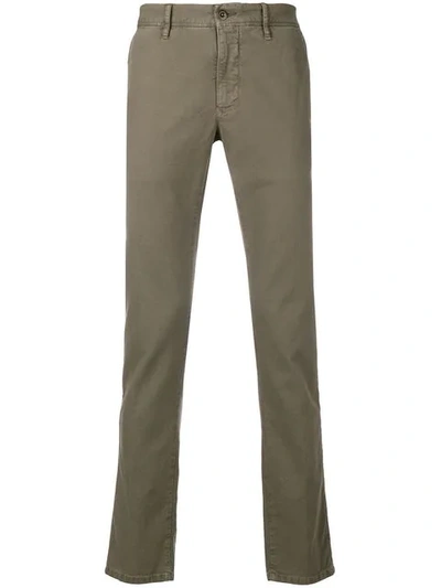 Shop Incotex Skinny Trousers In Green