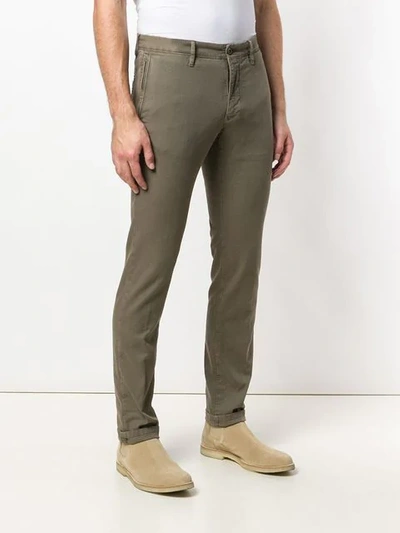 Shop Incotex Skinny Trousers In Green