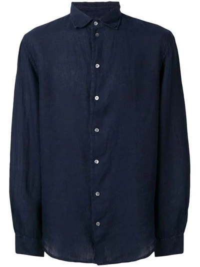 Shop Emporio Armani Casual Button Up Shirt In Blue