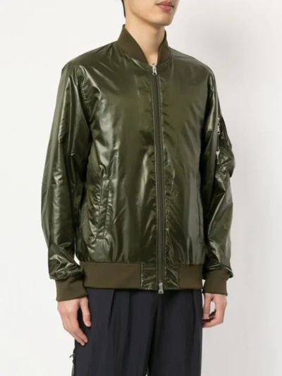 Shop Yoshiokubo Reversible Weed Bomber Jacket In Green