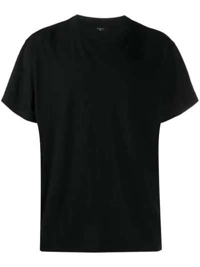 Shop Amiri Logo Print Crew Neck T-shirt In Black