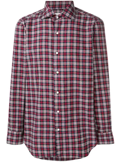 Shop Finamore 1925 Napoli Plaid Checked Shirt In Red