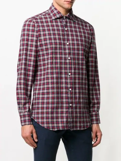 Shop Finamore 1925 Napoli Plaid Checked Shirt In Red