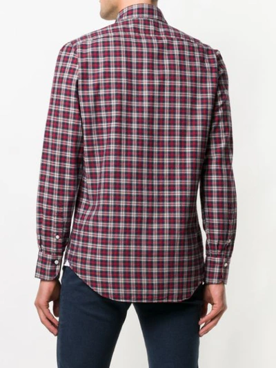 Shop Finamore 1925 Napoli Plaid Checked Shirt In Red