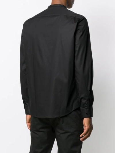Shop Dondup Mandarin Collar Shirt - Black