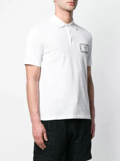 Shop Versace Medusa Logo Patch Polo Shirt In White