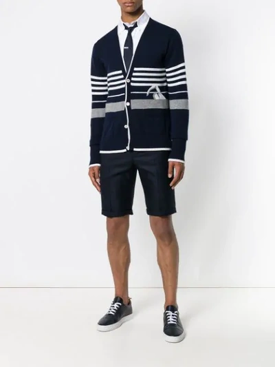 Shop Thom Browne Intarsia In Blue