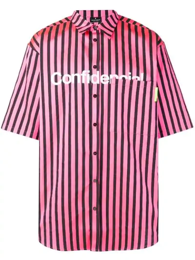 Shop Marcelo Burlon County Of Milan Striped Oversized Shirt In Pink