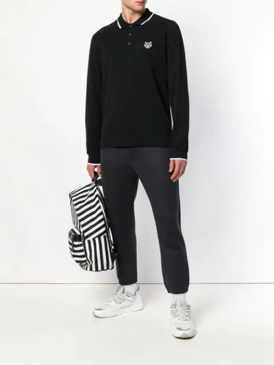 Shop Kenzo Mini Tiger Polo Shirt In Black