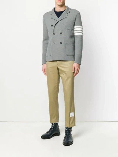 Shop Thom Browne 4-bar Merino Sport Coat In Grey