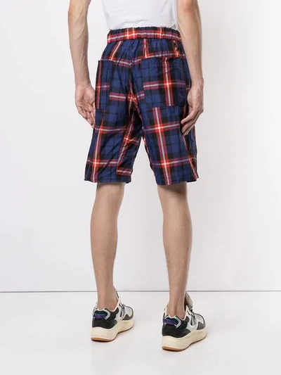 Shop White Mountaineering Checked Shorts In Blue