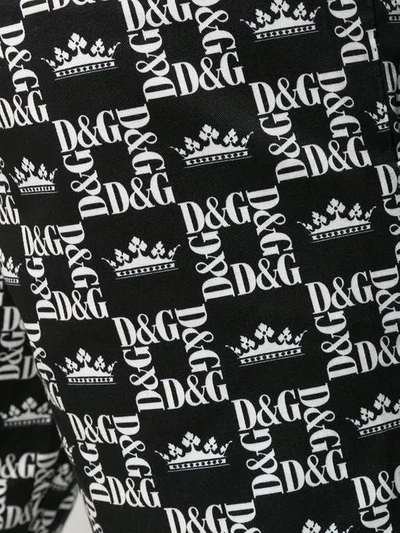 Shop Dolce & Gabbana Logo Print Shorts In Black