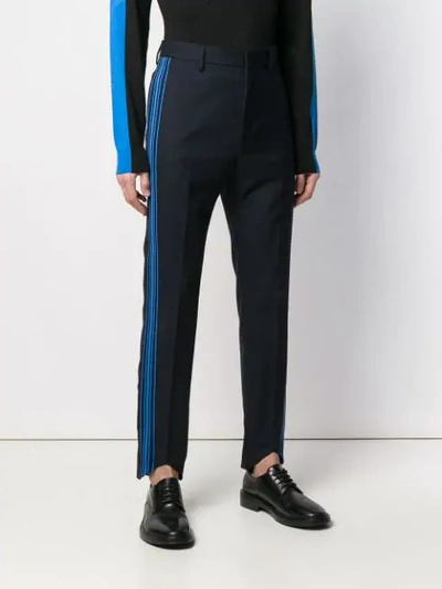 Shop Stella Mccartney Stripe Detail Trousers In Blue