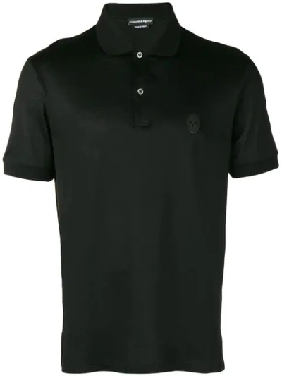 Shop Alexander Mcqueen Classic Piqué Polo Shirt In Black