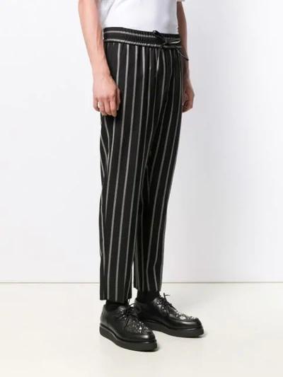 Shop Vivienne Westwood Striped Trousers In Black